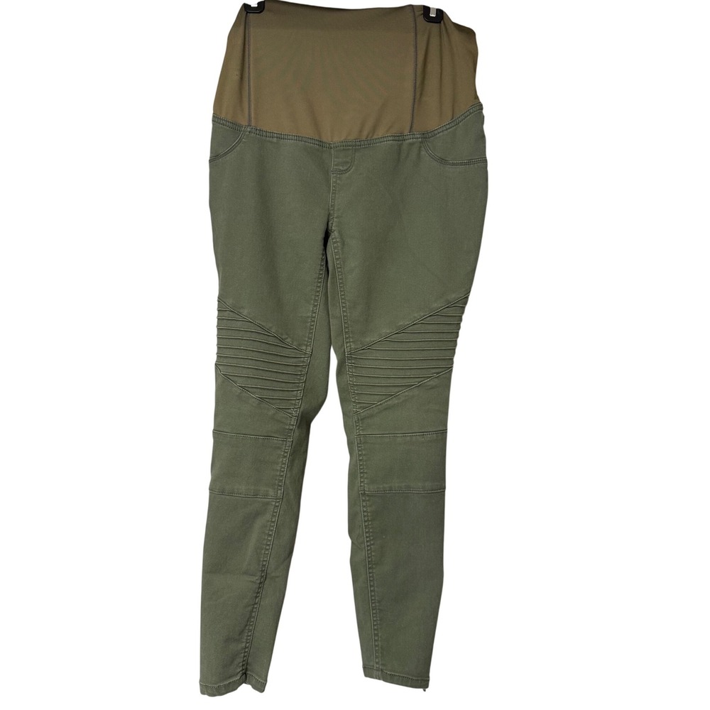 Ingrid & Isabel Womens Maternity Moto‎ Jeggings Olive Green Size 6